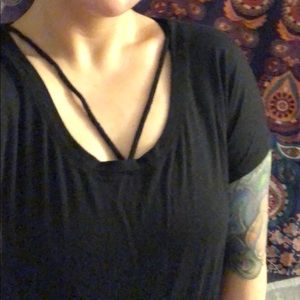 Express one eleven high low hem bat wing sleeve